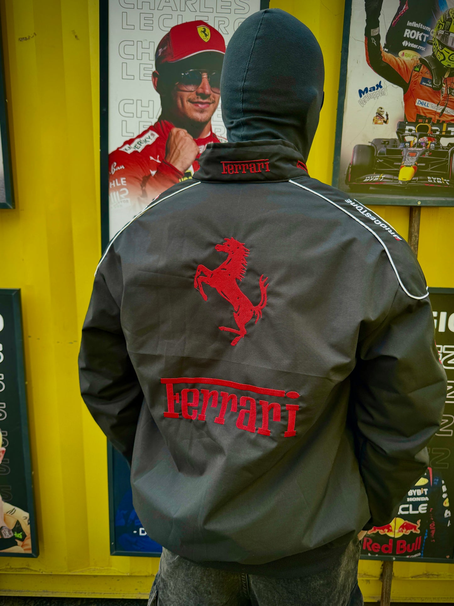 Black Ferrari F1 Racing Jacket - Vintage Racing Jacket