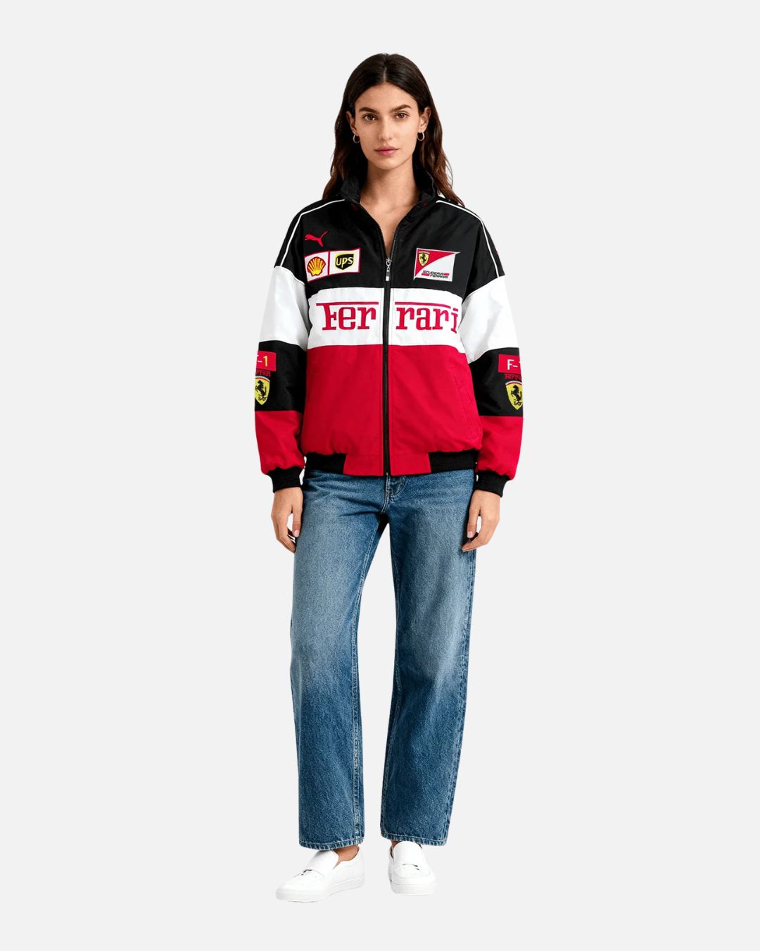 Trio Ferrari Vintage Racing Jacket – Premium Retro Motorsport Outerwear