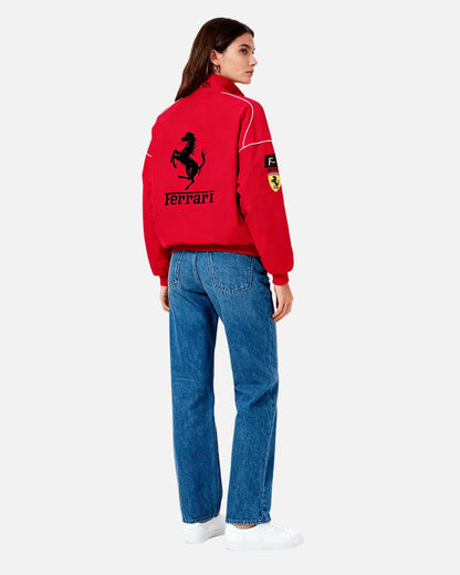 Red F1 Ferrari Scuderia Vintage Edition Jacket – Premium Motorsport Outerwear