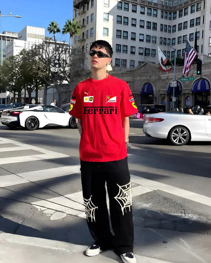 Red Ferrari Scuderia vintage t-shirt by Formova featuring classic motorsport design and premium cotton fabric