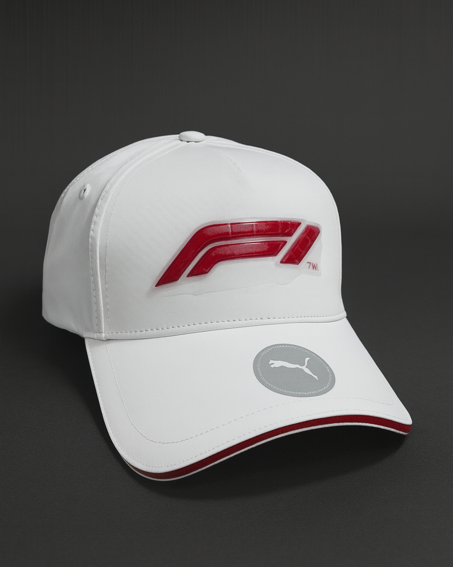 Alt Text:
White F1 classic cap by Formova with minimal design and adjustable fit