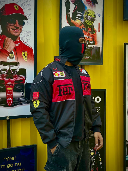 Black Ferrari F1 Racing Jacket - Vintage Racing Jacket