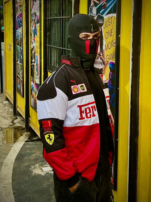 Mens Ferrari Racing Jacket Premium Embroidery Fabric