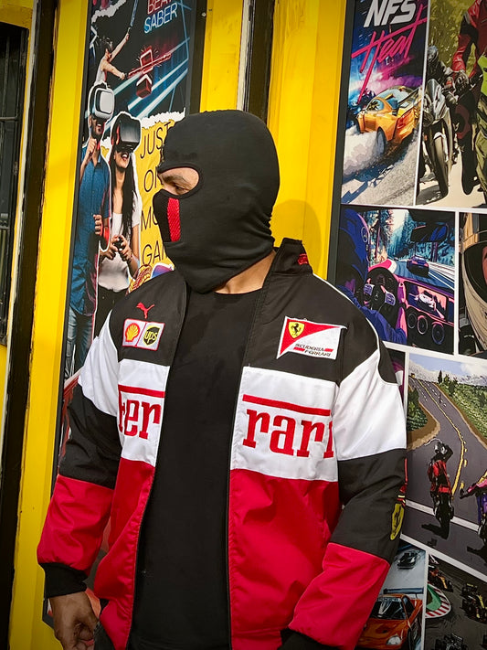 Mens Ferrari Racing Jacket Premium Embroidery Fabric