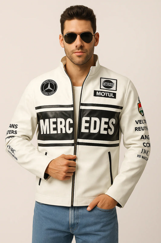 Mercedes Leather Jacket - Stylish F1 Apparels