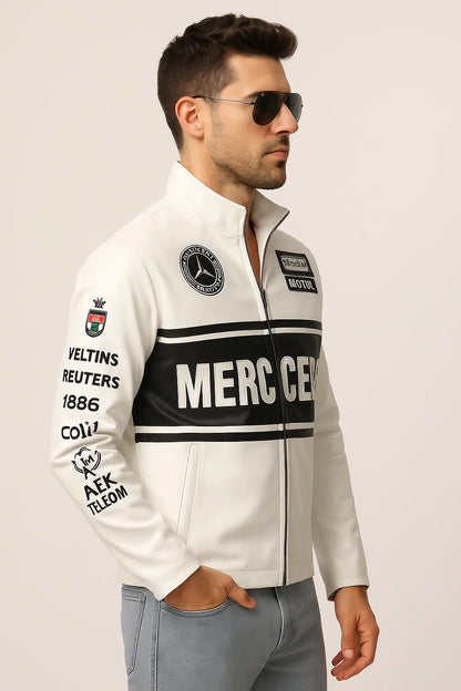 Mercedes Leather Jacket - Stylish F1 Apparels