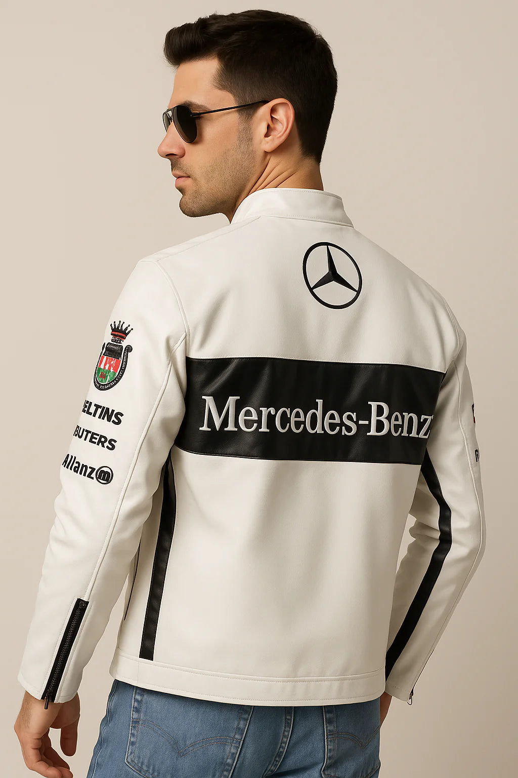 Mercedes Leather Jacket - Stylish F1 Apparels