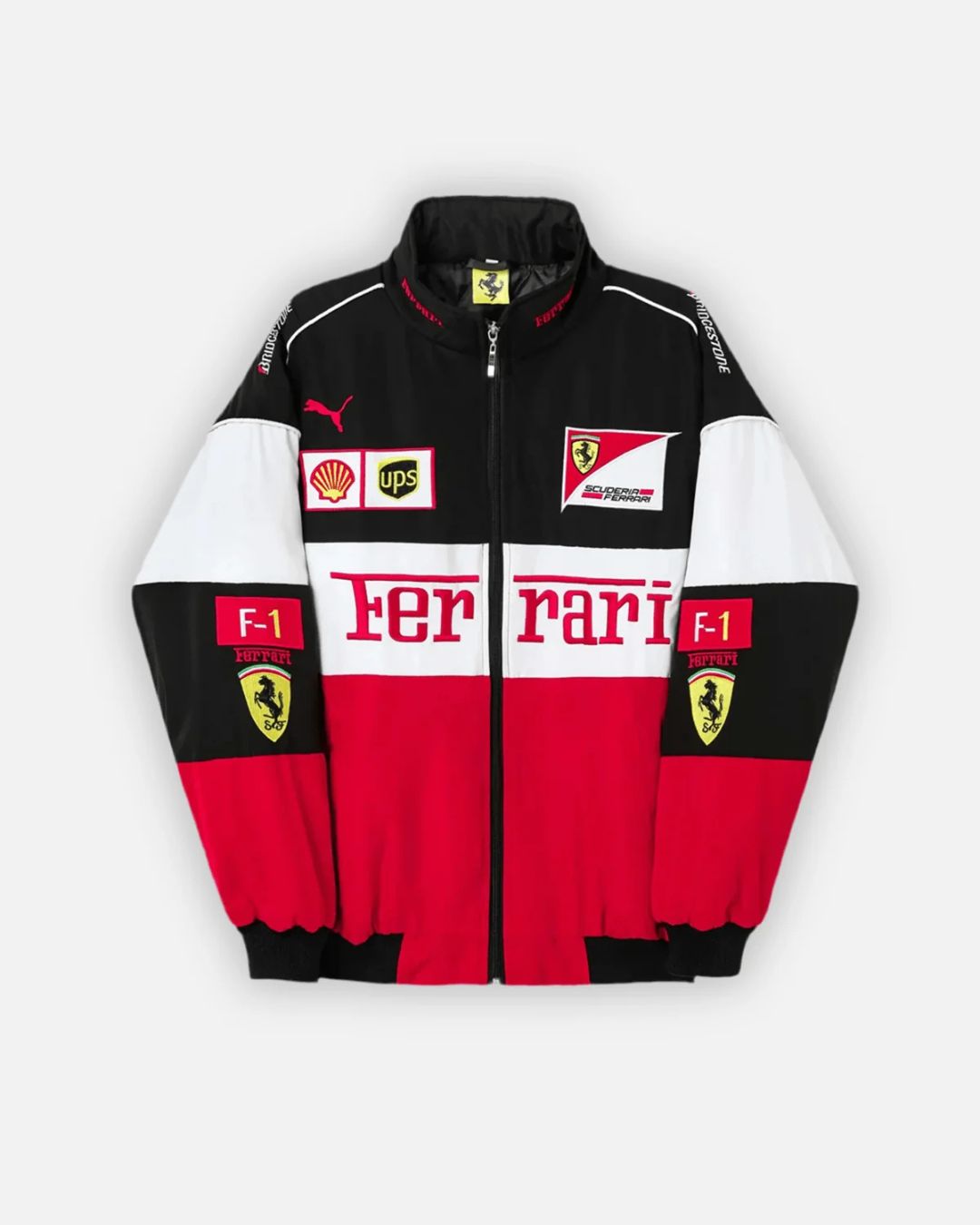 Trio Ferrari vintage racing jacket by Formova featuring retro motorsport design and premium quality material