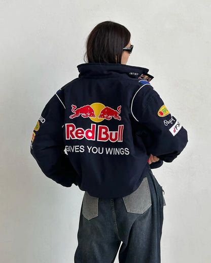 Red Bull Racing Team Jacket – Inner Puff Parachute Fabric | F1 Formova Look