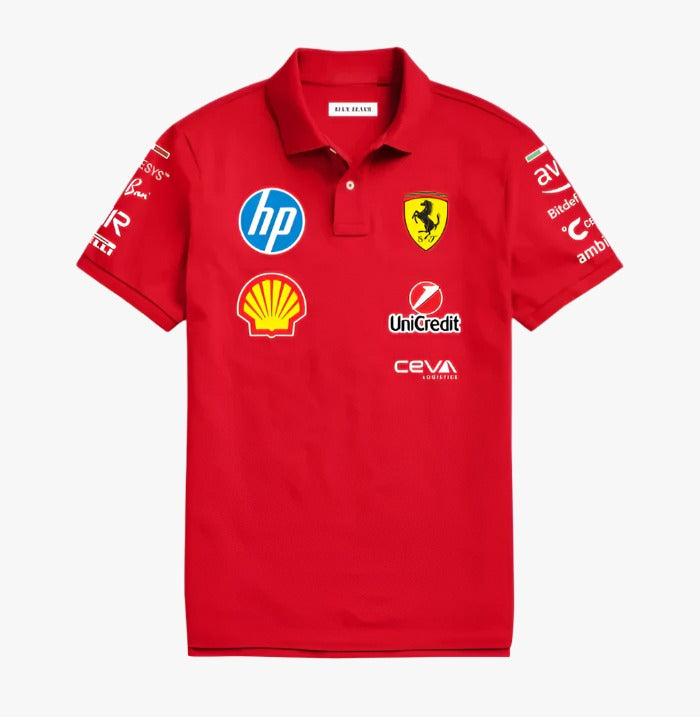 F1 Scuderia Ferrari Red Polo T-Shirt Unisex Motorsport Edition – Formova