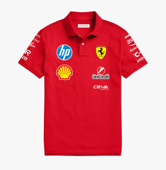 F1 Scuderia Ferrari Red Polo T-Shirt Unisex Motorsport Edition – Formova
