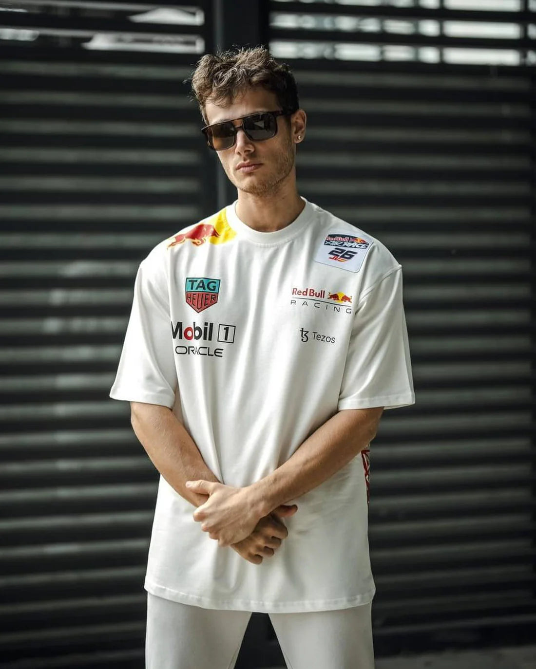 Redbull Racing White Oversized tshirts - Motorsport apparels