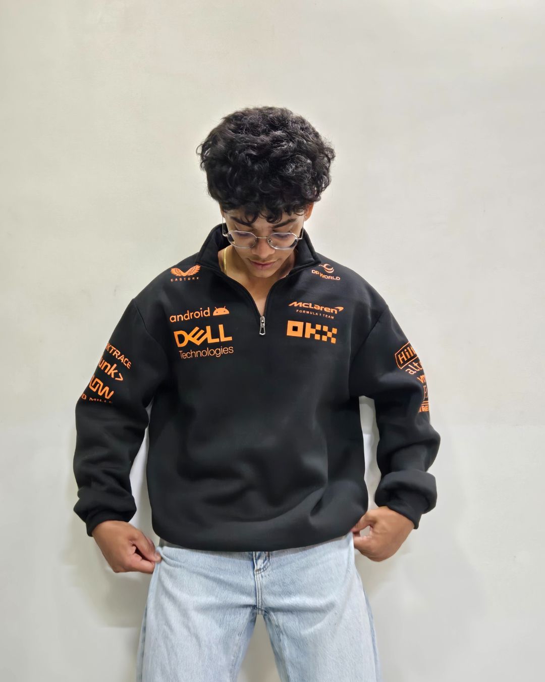 Formova McLaren Formula One half zip polo sweatshirt with sporty racing inspired design and premium material
