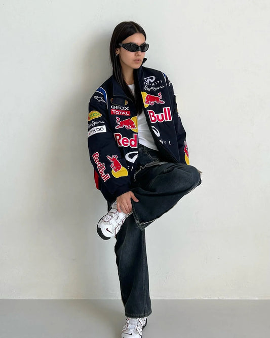 Red Bull Racing Team Jacket – Inner Puff Parachute Fabric | F1 Formova Look