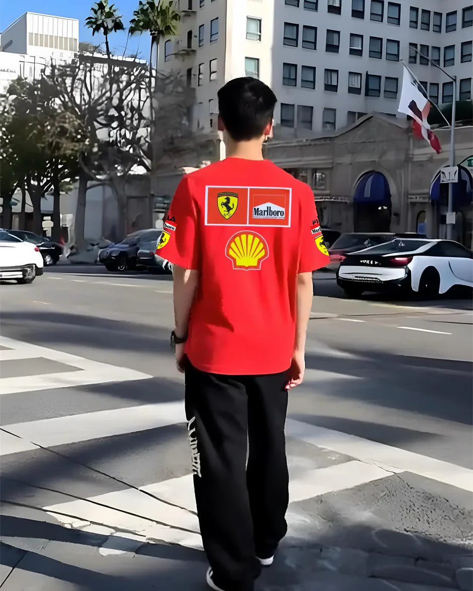 Red Ferrari Scuderia Vintage T-Shirt – Premium Motorsport Classic Tee